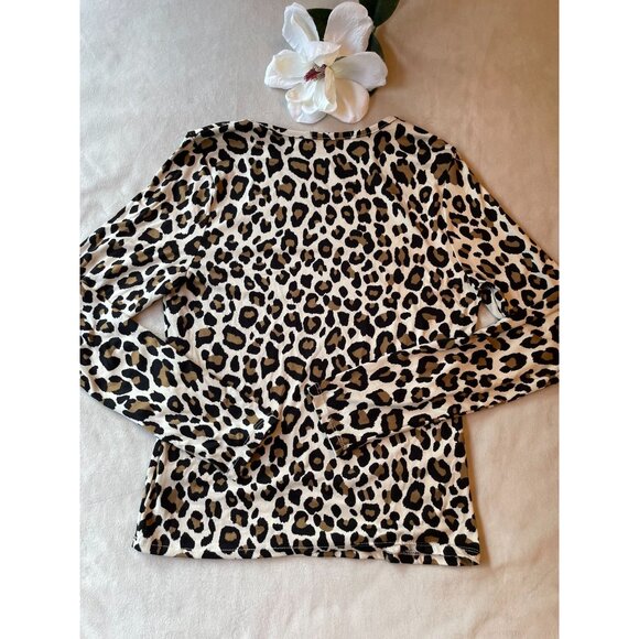 Gaze Womens Leopard Print Long Sleeve Shirt Small Fall Trend - Picture 2 of 6